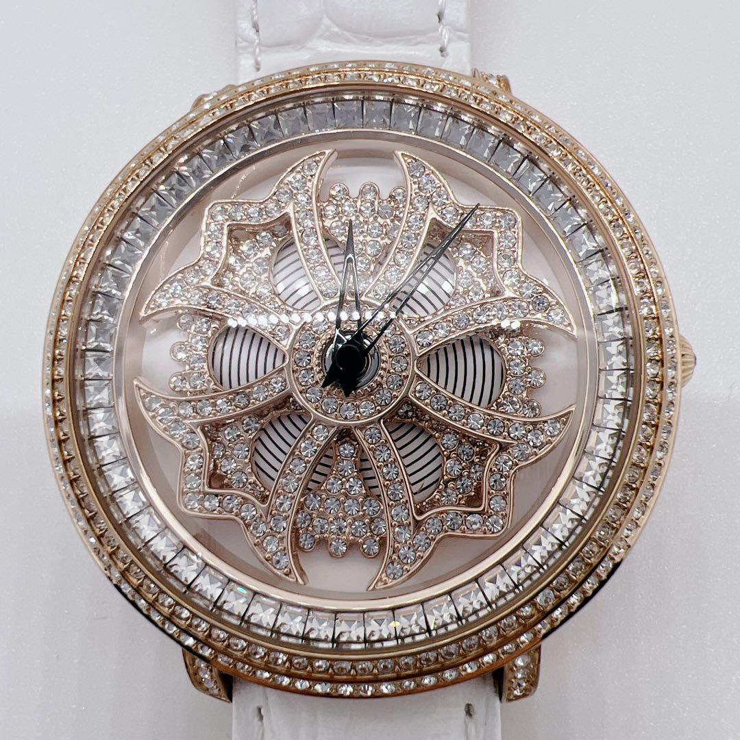 美品✨新品電池　BRILLAMICO 腕時計　ストーン　ピンクゴールド