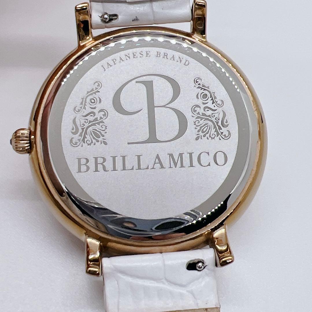美品✨新品電池　BRILLAMICO 腕時計　ストーン　ピンクゴールド
