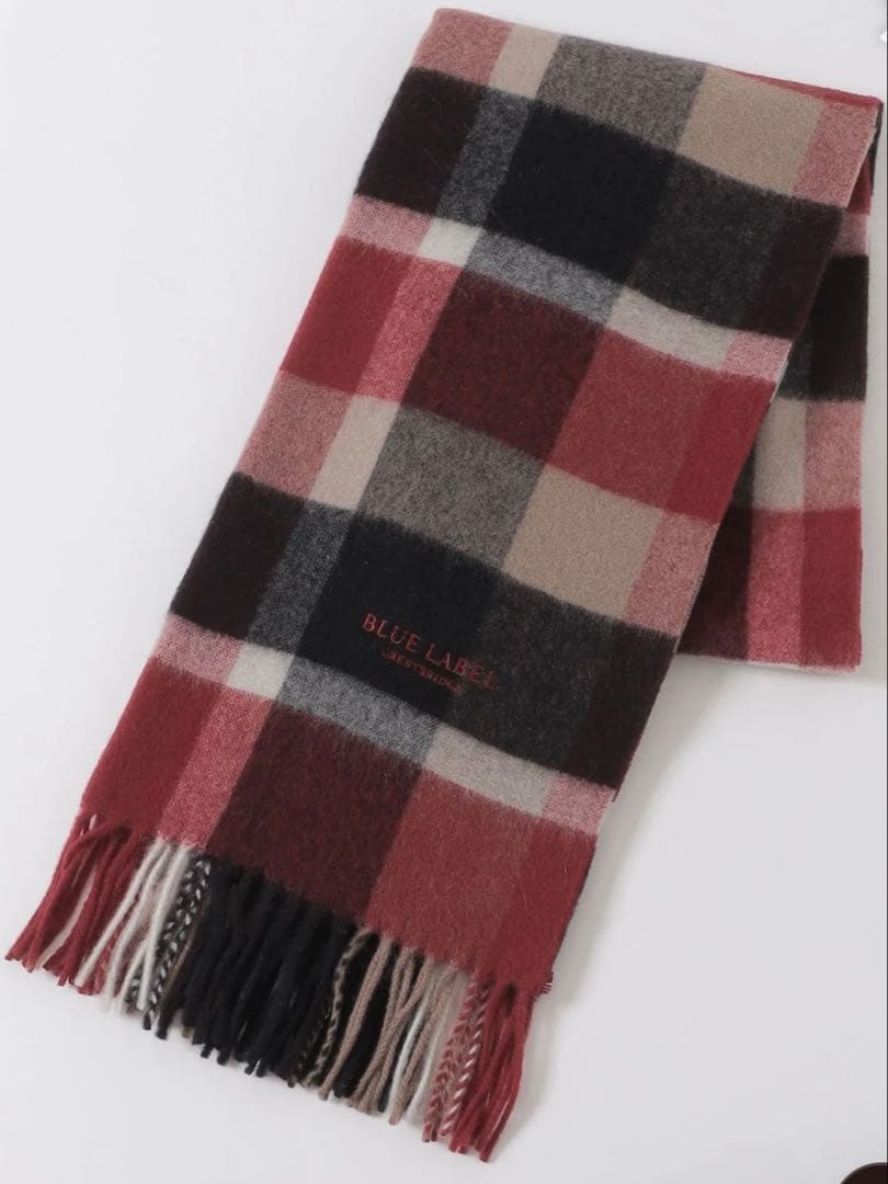 【カシミヤ100%！】【未使用品！】BLUE LABELウォッシャブルマフラー