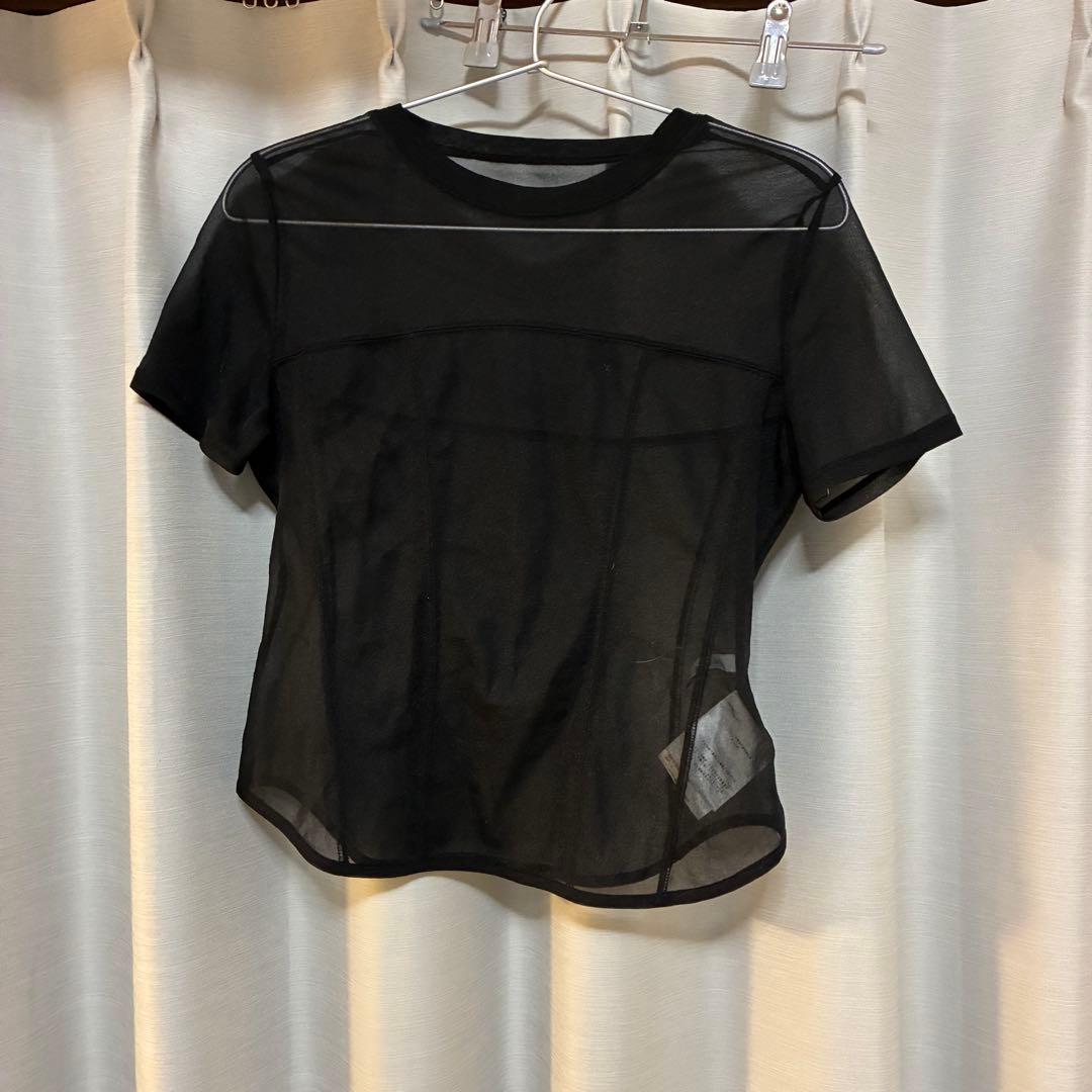 ブラック メッシュ 半袖Tシャツ