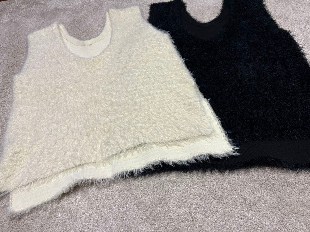 NATURAL BEAUTY BASIC ヘアリーニットベスト　2枚セット