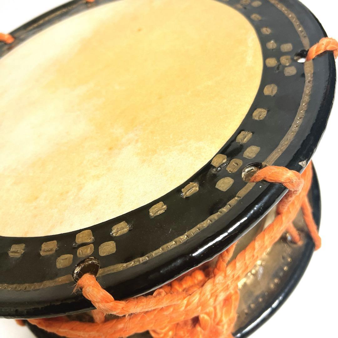 締め太鼓　和太鼓 34.5cm×16cm 蒔絵　打楽器　鼓面良好　金彩
