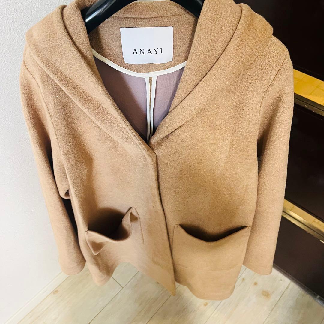 新品☆ANAYI バイカラーボンディングフードコート/セオリー、23区、ロペ