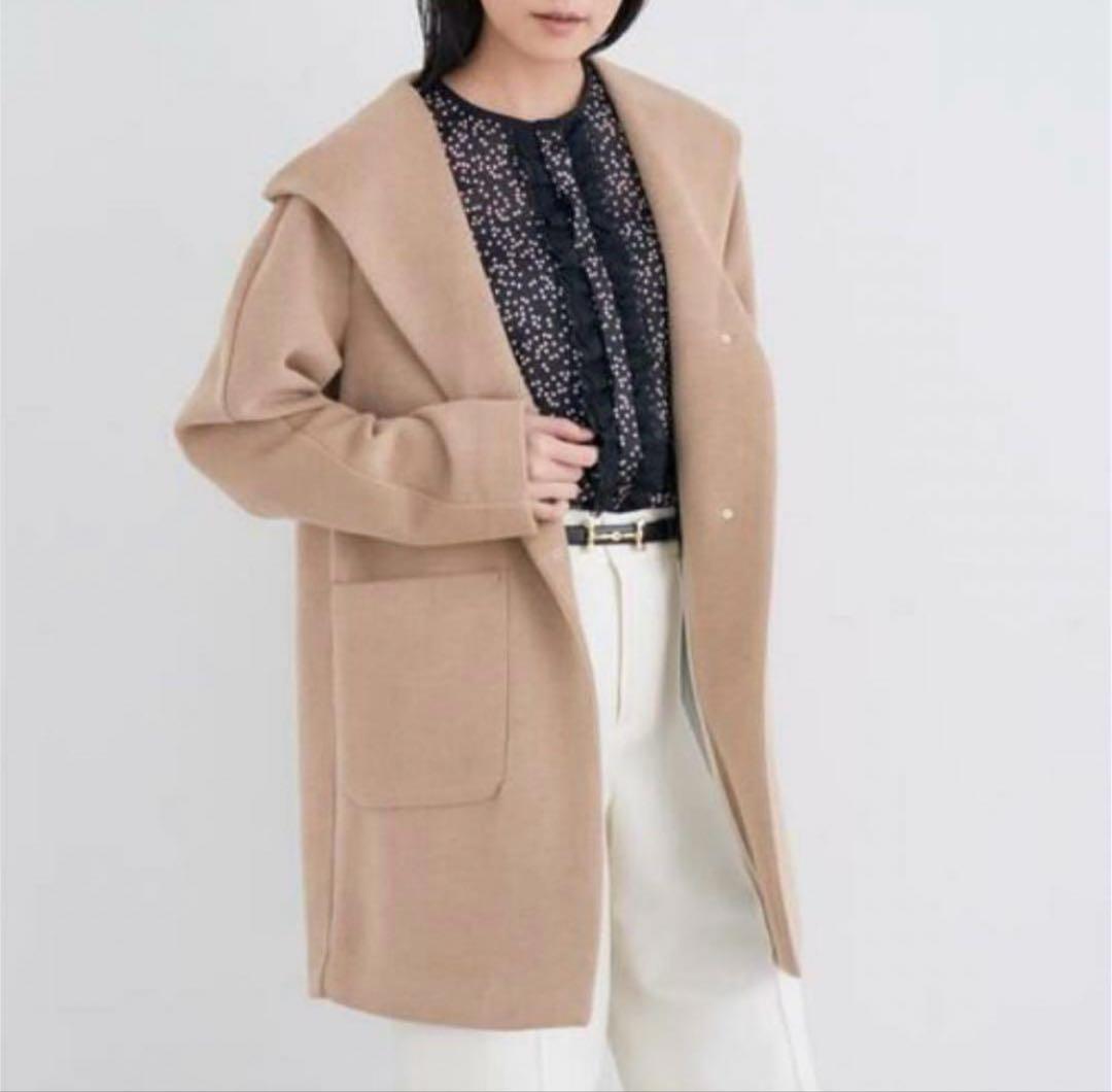 新品☆ANAYI バイカラーボンディングフードコート/セオリー、23区、ロペ