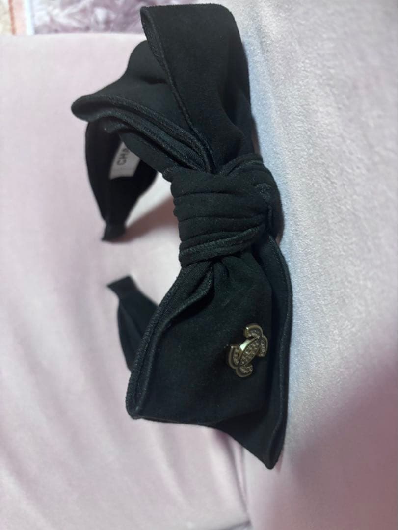 ノベルティ　CHANEL ブラック リボン ヘアバンド