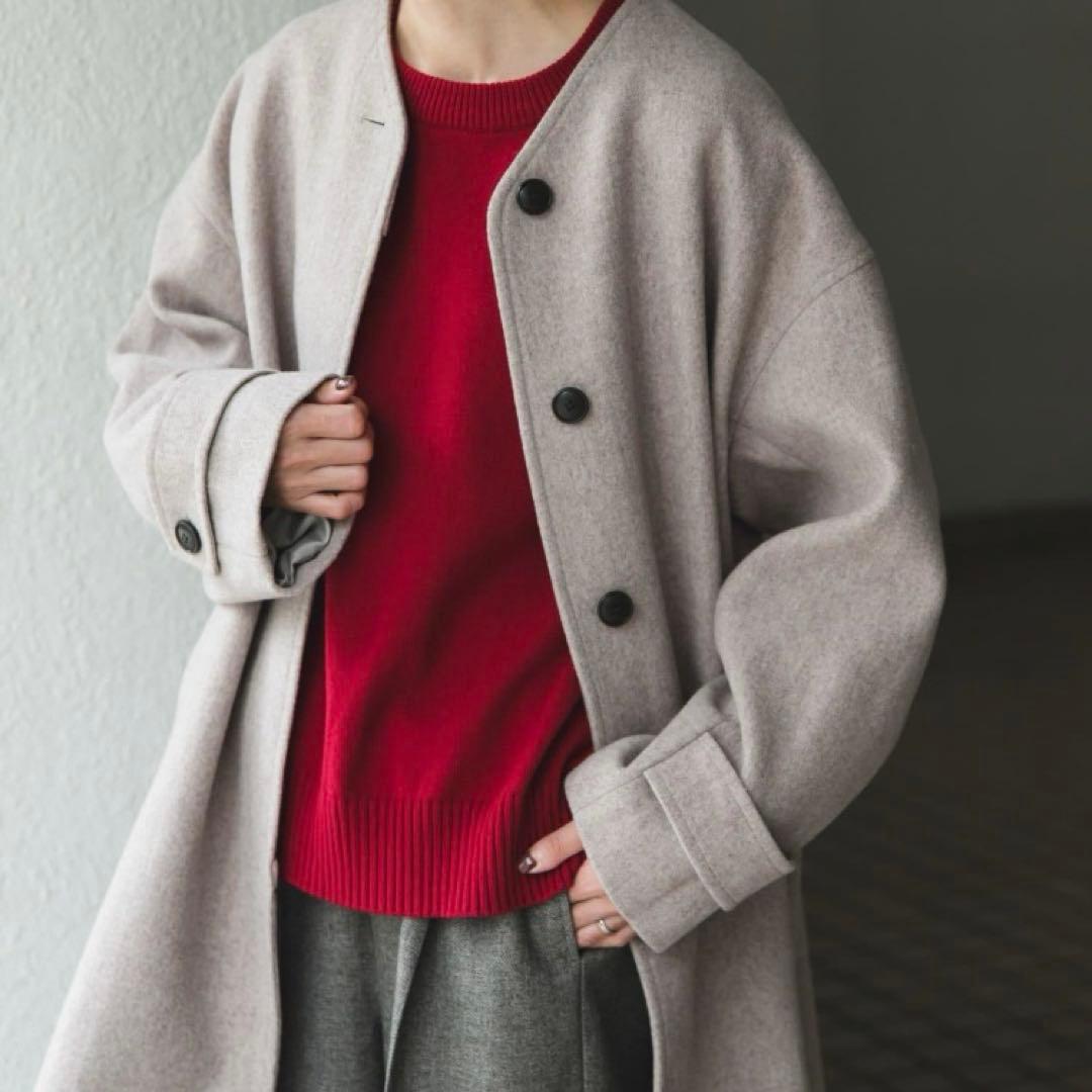 新品未使用！タグ付き　FORK&SPOONウールノーカラーコート