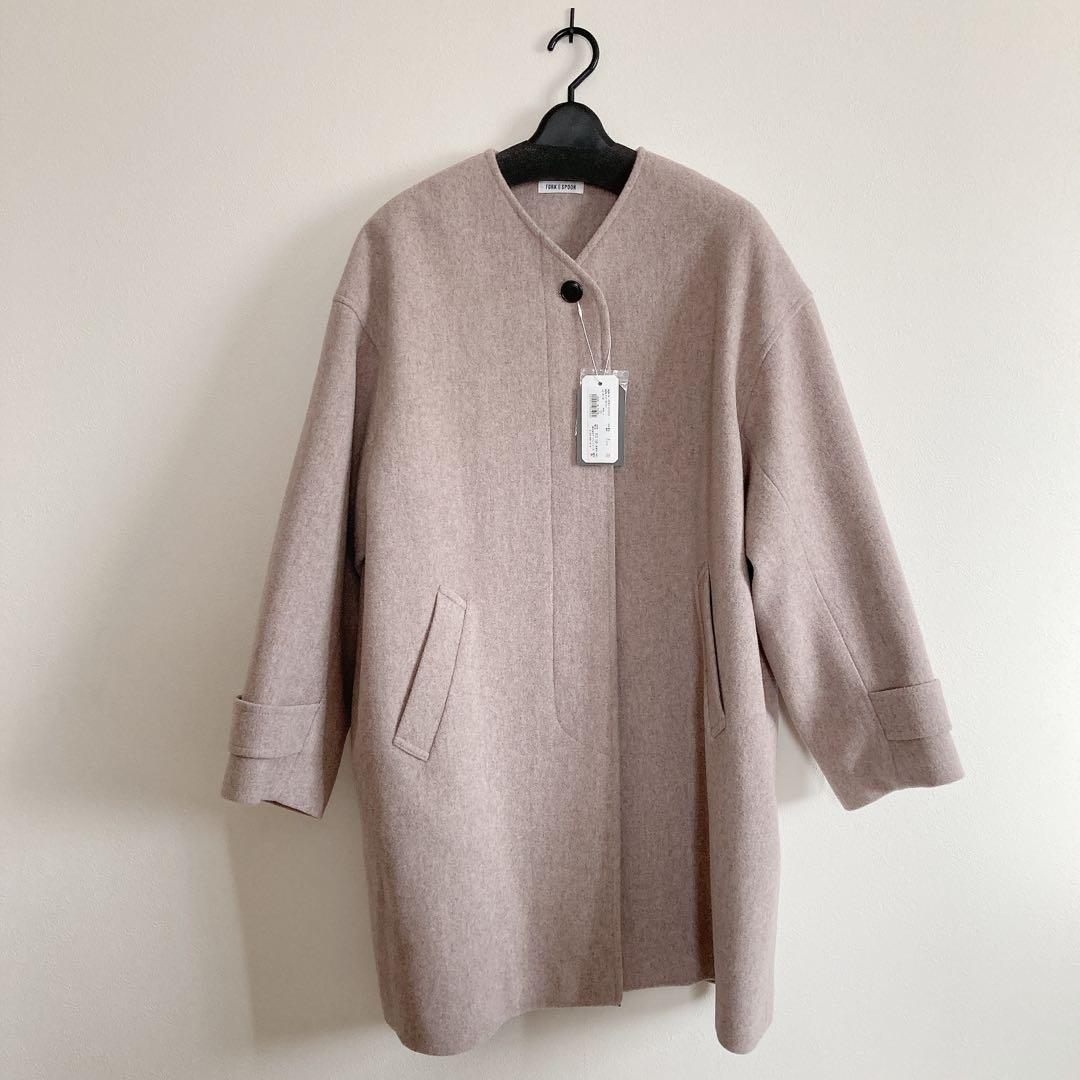 新品未使用！タグ付き　FORK&SPOONウールノーカラーコート