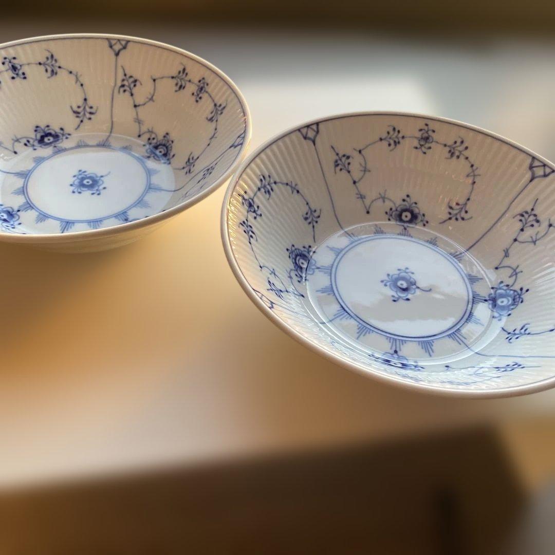 ロイヤルコペンハーゲン ブルーフルーテット　プレイン　ディーププレートセット