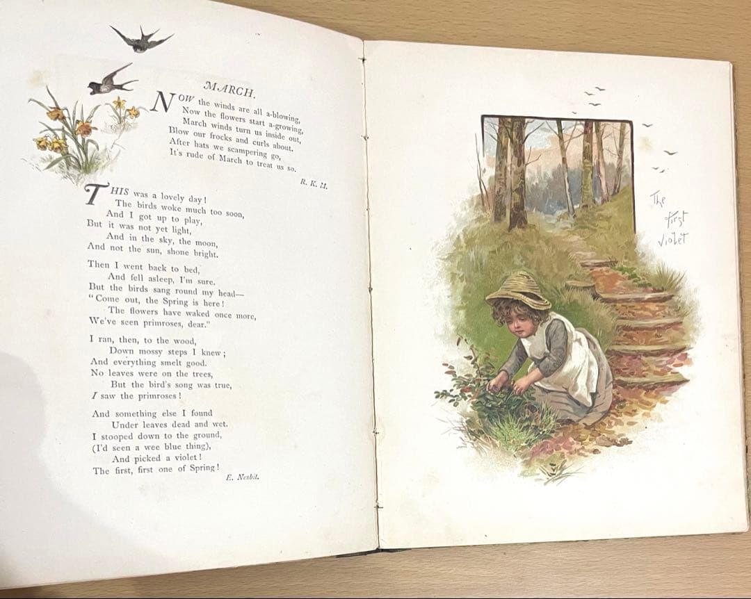 No.365 希少 古書 洋書 絵本 アンティーク ビクトリアン 詩集 児童書