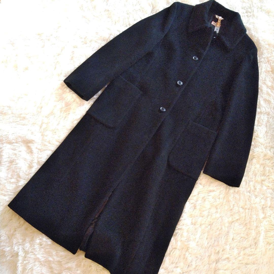 Max&Co　マックスアンドコー　ステンカラーコート　黒　アンゴラ混　ロング