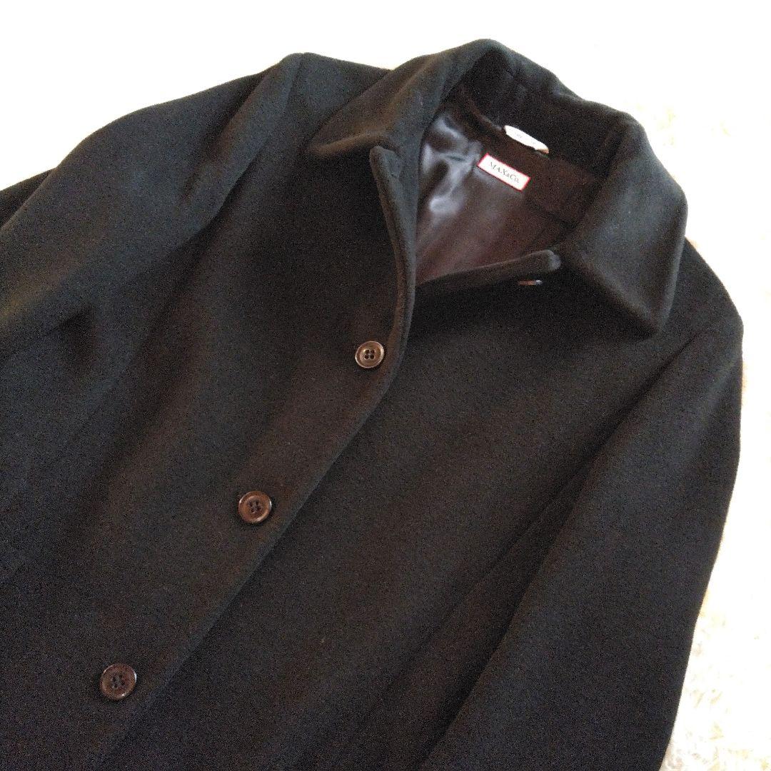 Max&Co　マックスアンドコー　ステンカラーコート　黒　アンゴラ混　ロング