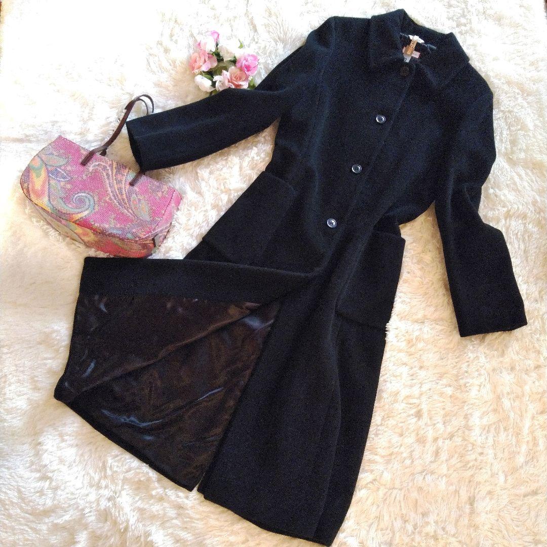 Max&Co　マックスアンドコー　ステンカラーコート　黒　アンゴラ混　ロング