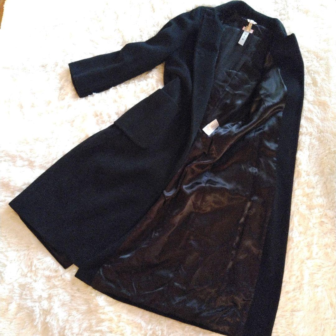 Max&Co　マックスアンドコー　ステンカラーコート　黒　アンゴラ混　ロング