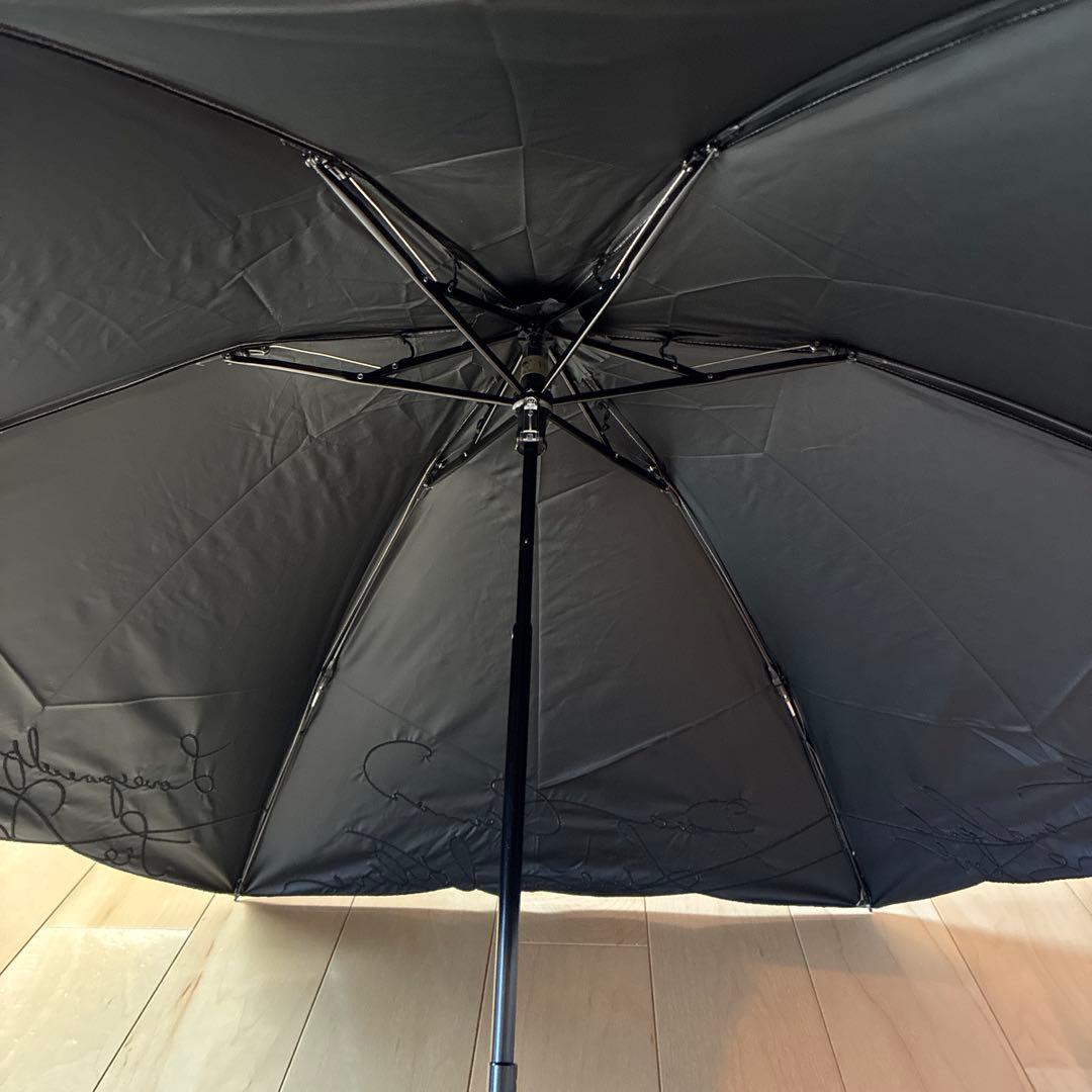 ビューランス　英字刺繍　晴雨兼用日傘　少し濃いめのべージュ