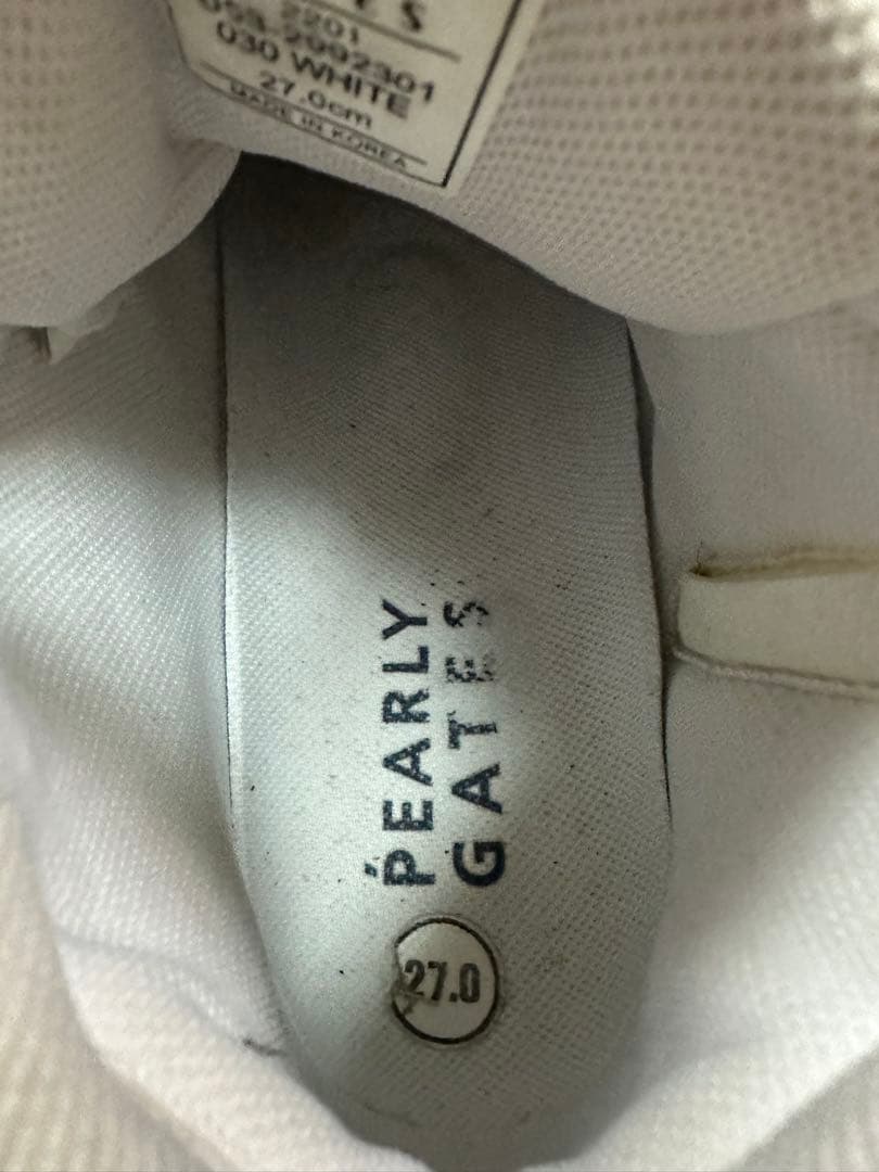 PEARLY GATES ホワイトハイカットゴルフシューズ　ホワイト27.0cm