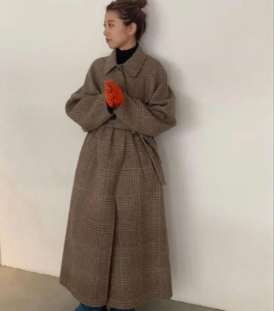 todayful ステンカラーチェックコート 36