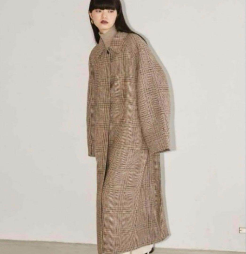 todayful ステンカラーチェックコート 36