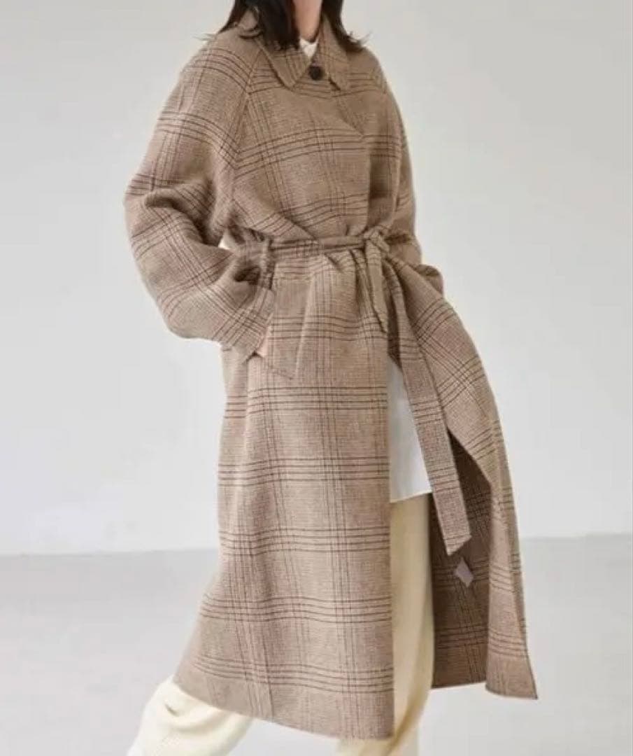 todayful ステンカラーチェックコート 36