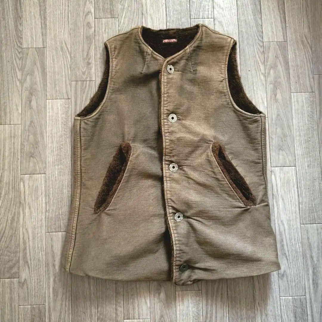 希少 KAPITAL 完売品 細コーデュロイ ボアベスト シンチバック