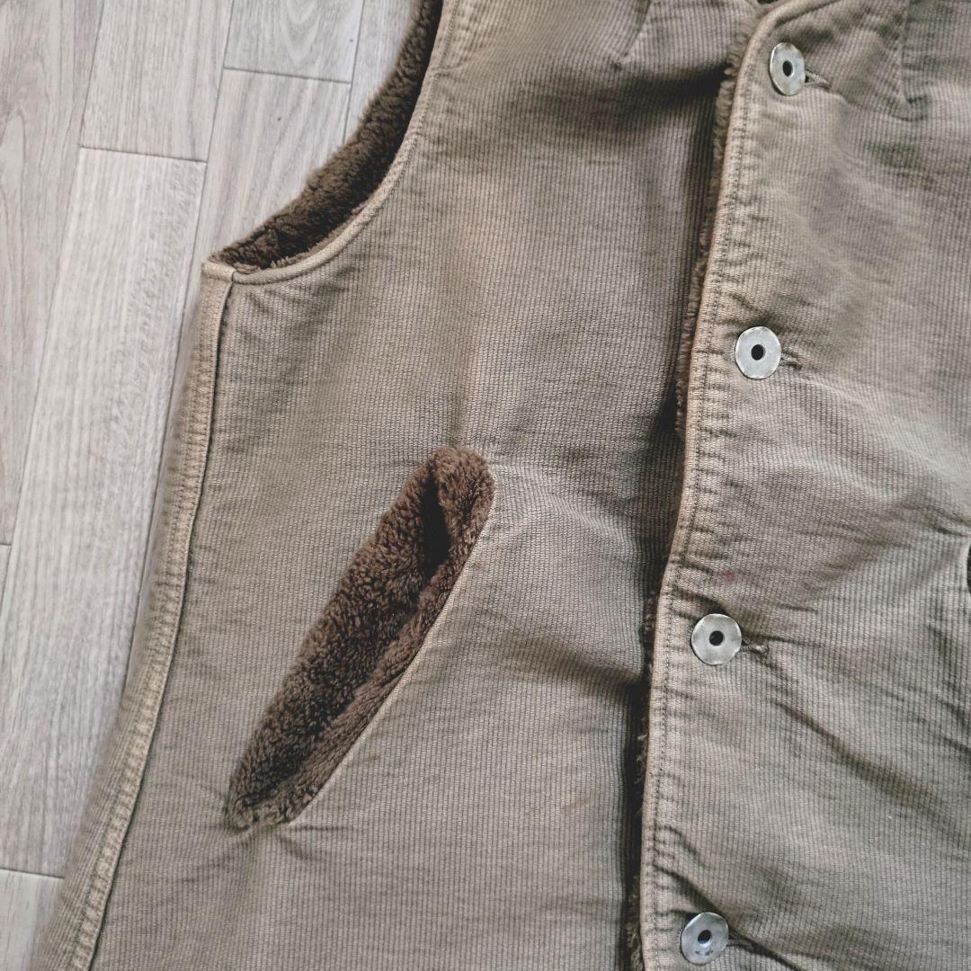 希少 KAPITAL 完売品 細コーデュロイ ボアベスト シンチバック