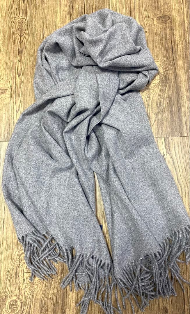 ジョンストンズ オブエルガン カシミヤ100％ 大判 ストール グレー