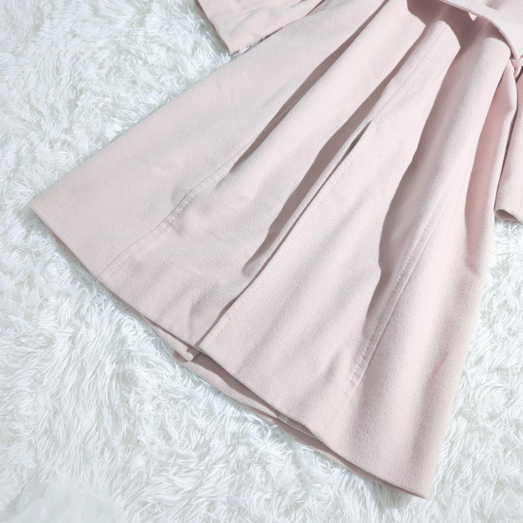 INED アンゴラ カシミア混 チェスターコート ファーストール付き ベルト