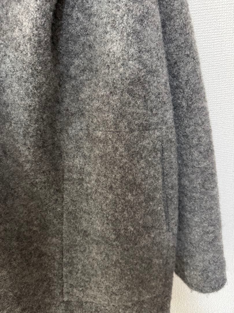 GALERIE VIE ギャルリーヴィ アルパカ混　ウールフーディコート　グレー