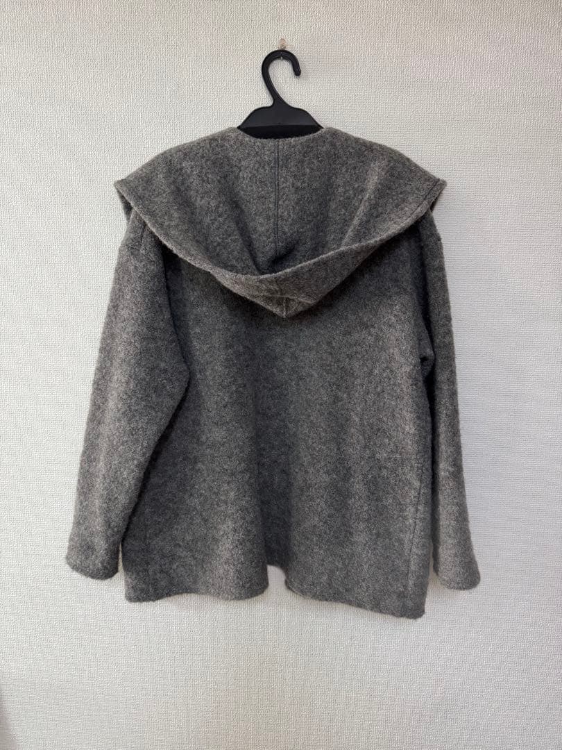 GALERIE VIE ギャルリーヴィ アルパカ混　ウールフーディコート　グレー