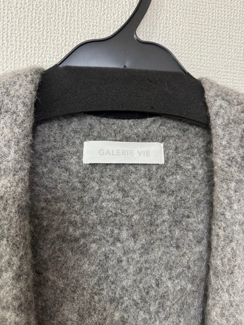 GALERIE VIE ギャルリーヴィ アルパカ混　ウールフーディコート　グレー