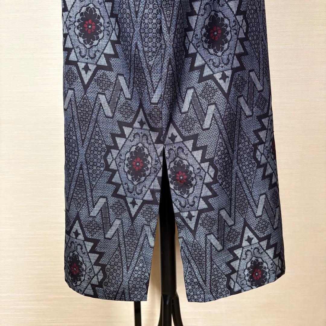 ロングコート　コートワンピース　着物リメイク　大島紬　アンティーク