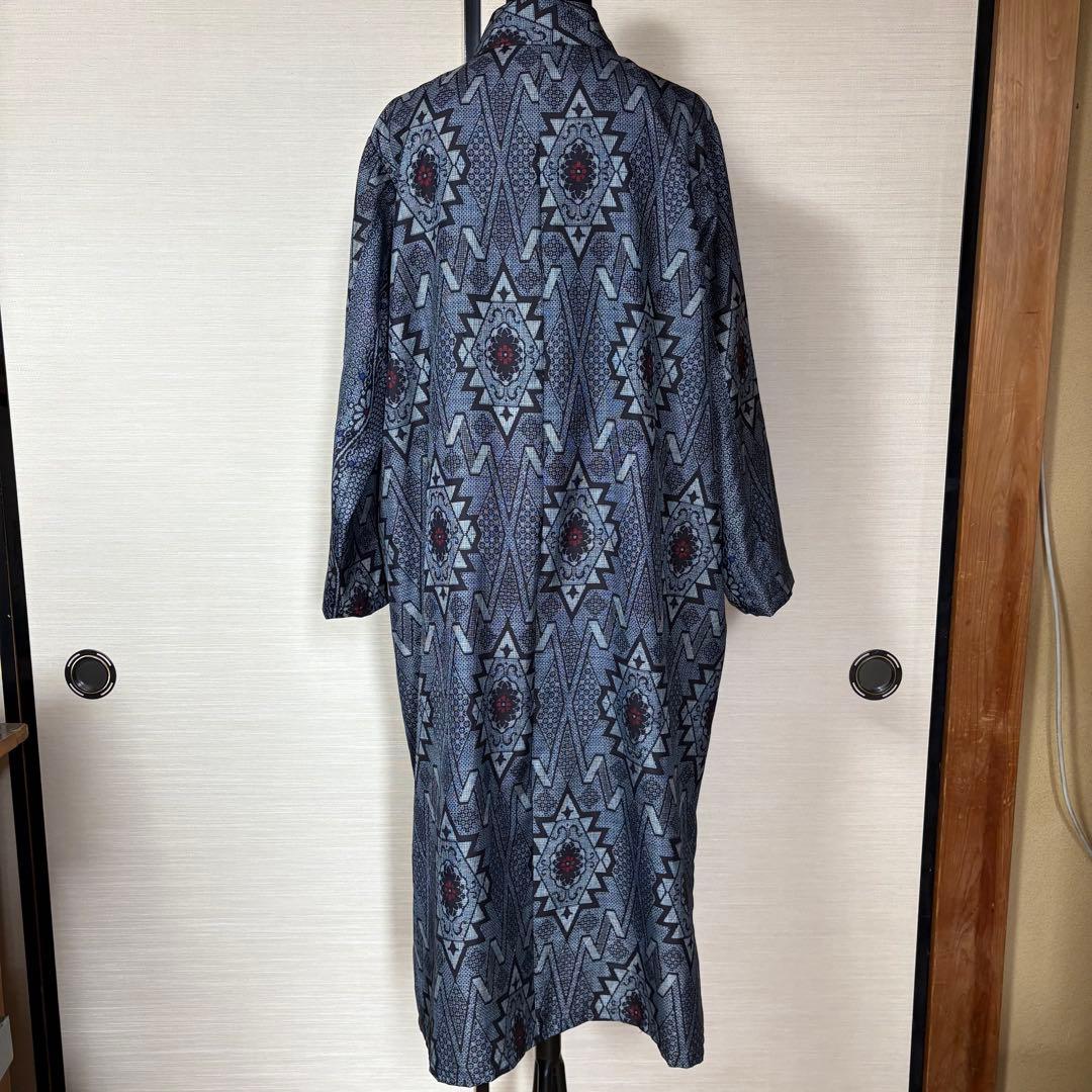 ロングコート　コートワンピース　着物リメイク　大島紬　アンティーク