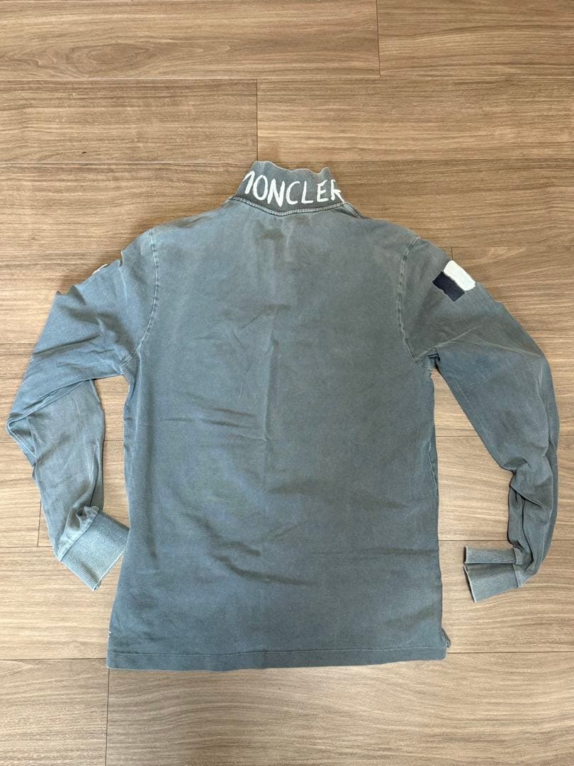 正規品◇MONCLER グレー ポロシャツ　ペイント加工
