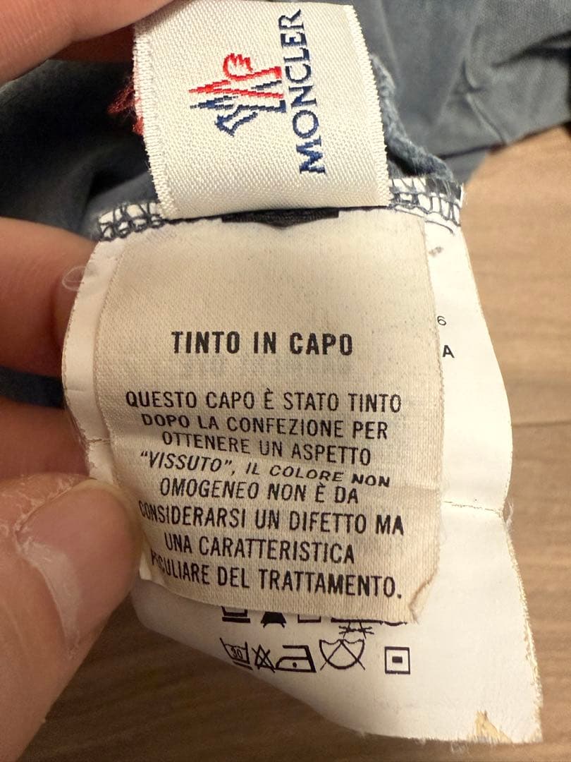 正規品◇MONCLER グレー ポロシャツ　ペイント加工