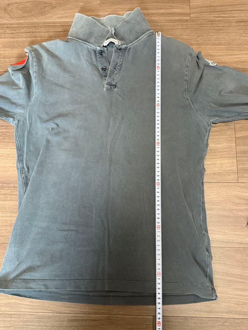 正規品◇MONCLER グレー ポロシャツ　ペイント加工