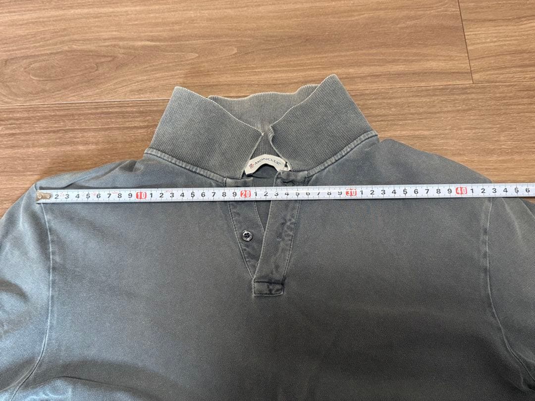 正規品◇MONCLER グレー ポロシャツ　ペイント加工