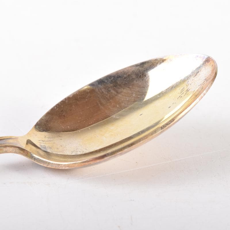 銀製　花刻　スプーン　3点　合計約47g　ケース付　N　6987