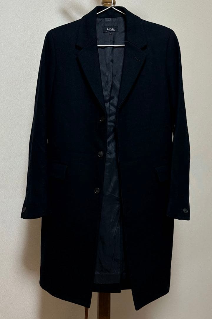 A.P.C. アーペーセー　ウール チェスターコート ブラック M