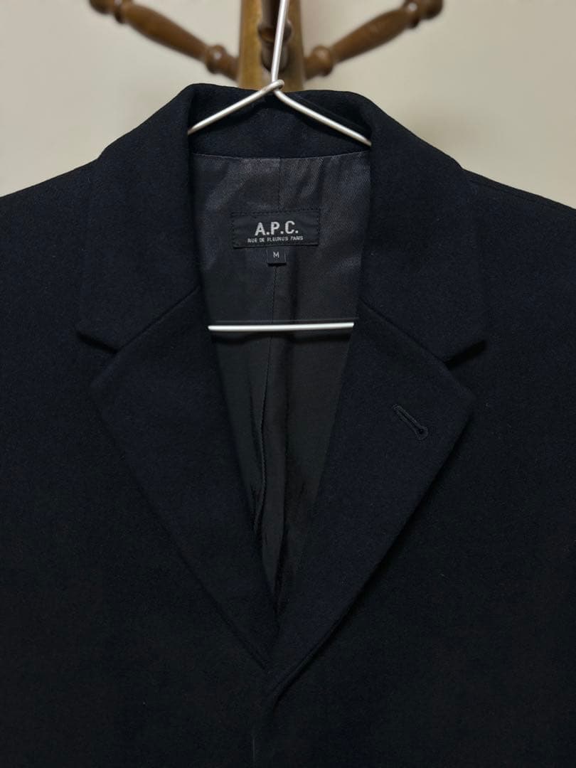 A.P.C. アーペーセー　ウール チェスターコート ブラック M