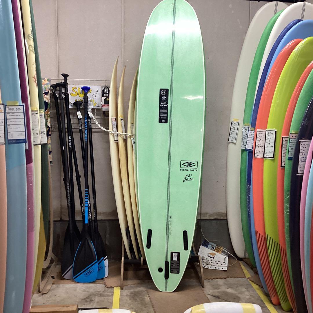 誰でも乗れる新品格安オーシャンアースイージーライダーソフトボードグリーン8'0
