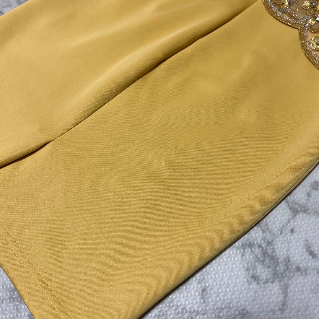 Angel R ドレス イエロー ビーズ刺繍