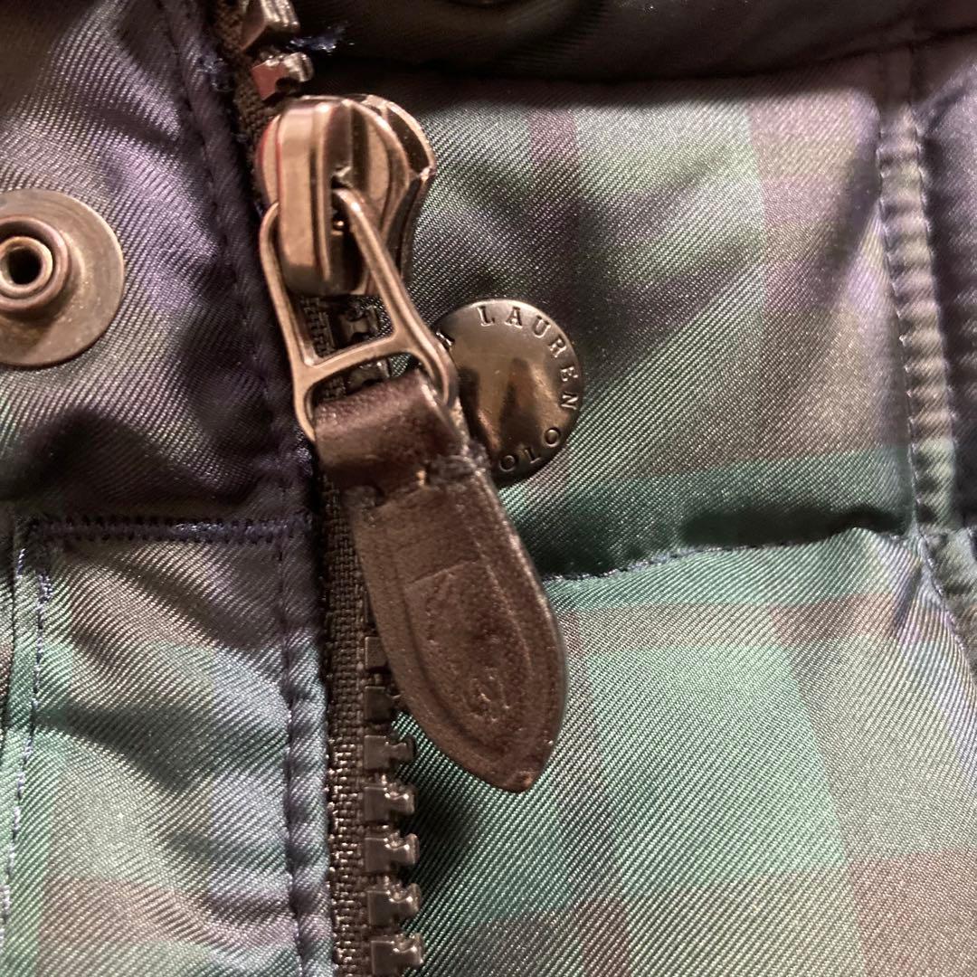 極美品 ポロバイラルフローレン ダウンベスト チェック ブラックウォッチ S