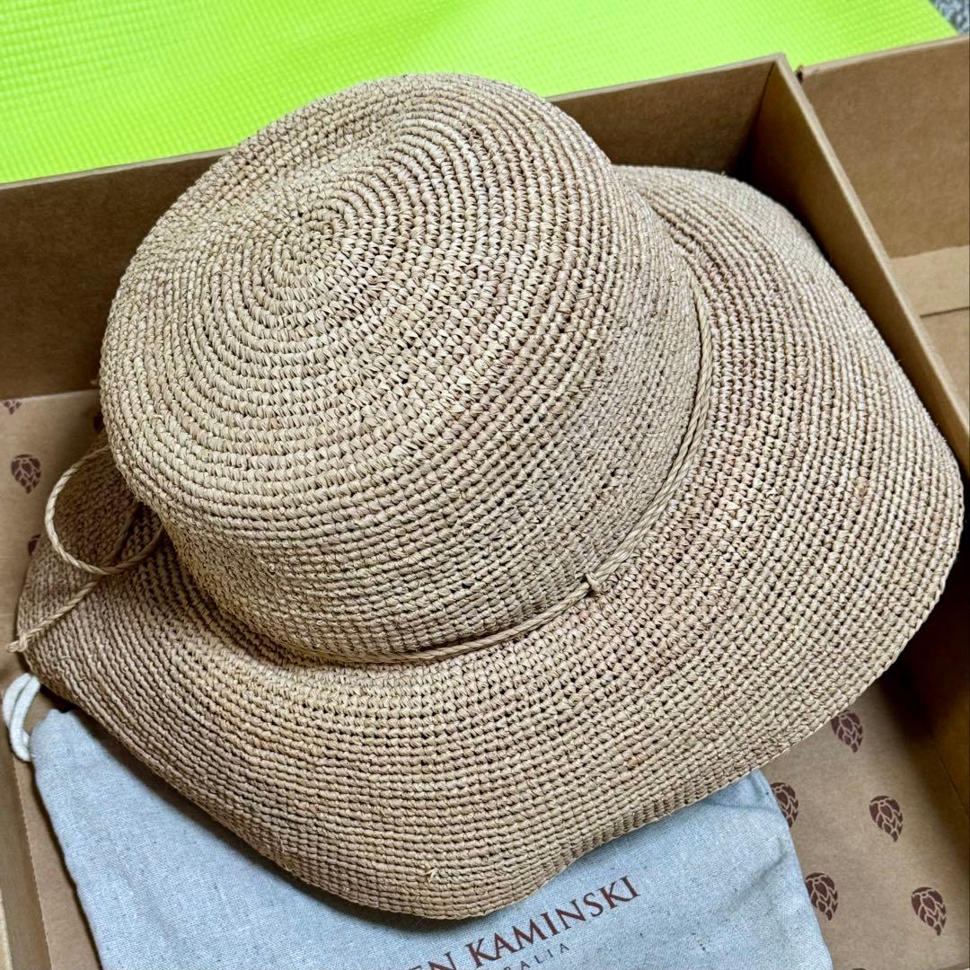 HELEN KAMINSKI 麦わら帽子 箱付き、収納袋付き