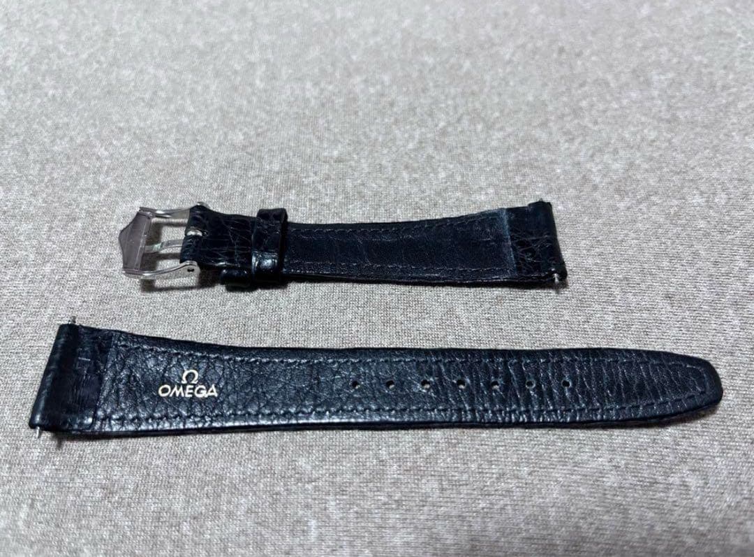 オメガ　OMEGA 純正レザーベルト　19mm　ブラック