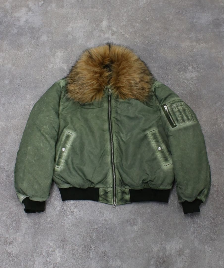 ダブルジップ ファーブルゾン ma-1 短丈