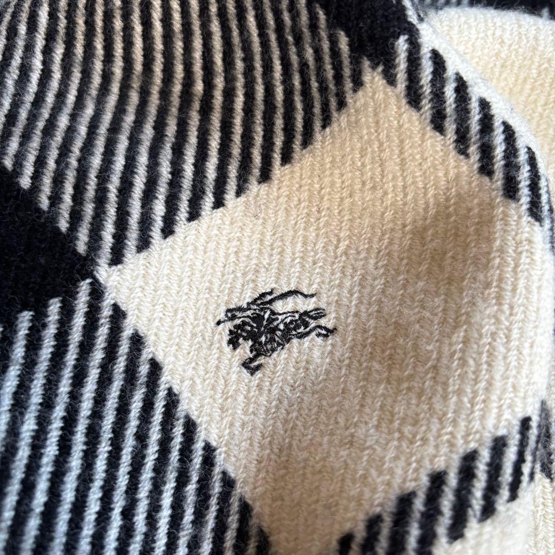 BURBERRY BLUE LABEL フード付き ポンチョ ストール ロゴ刺繍