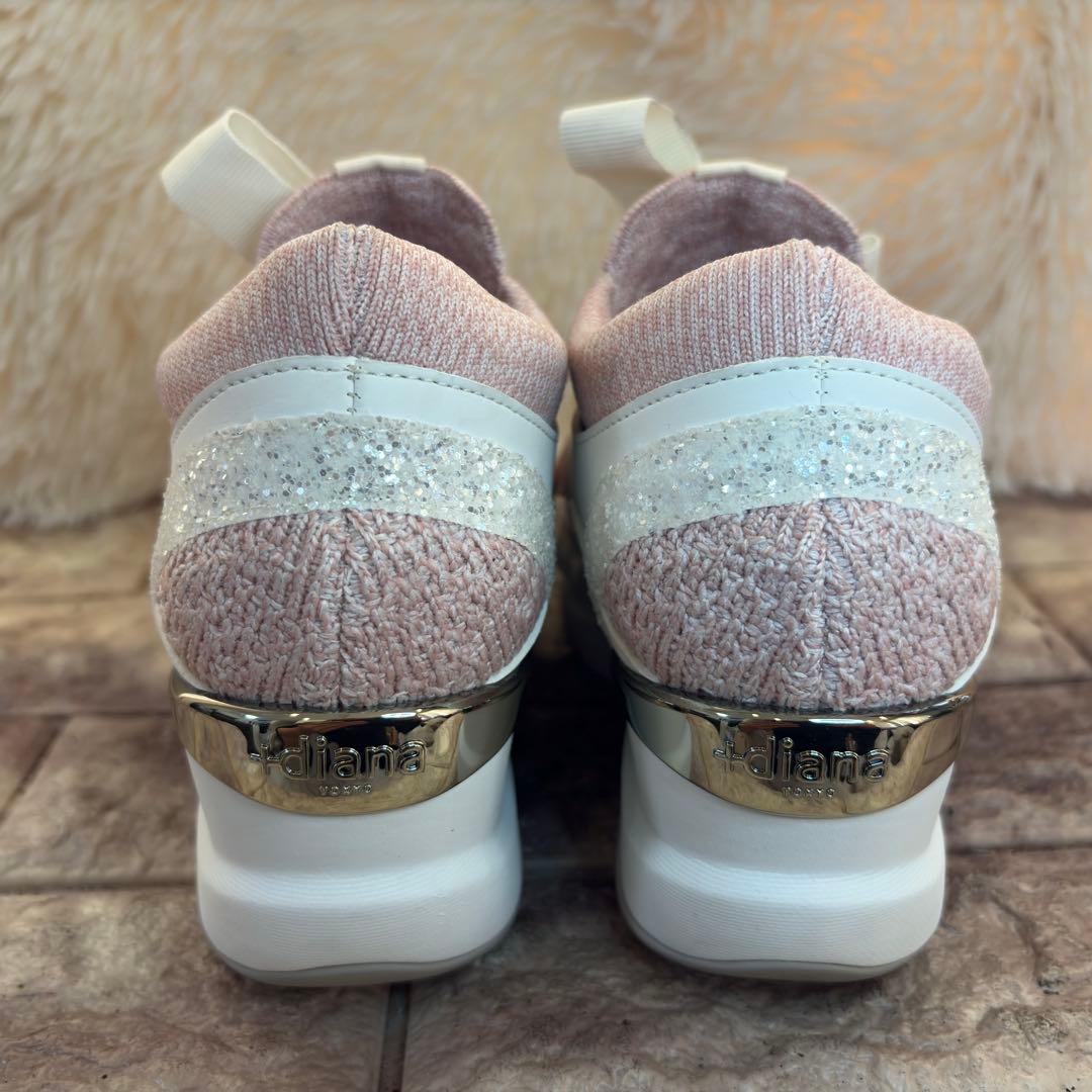 極美品　プラスダイアナ　【撥水加工】ニットコンビスニーカー 23.5cm