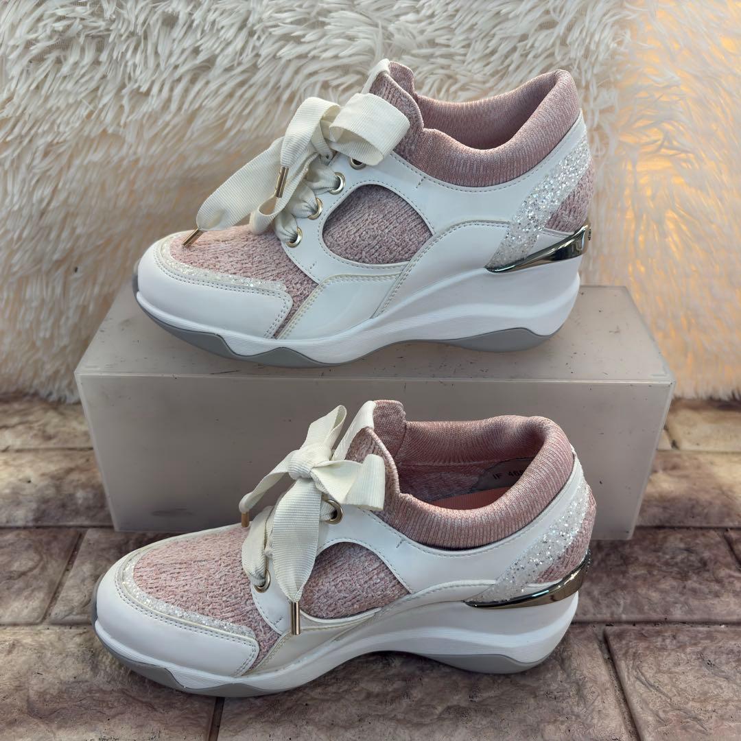 極美品　プラスダイアナ　【撥水加工】ニットコンビスニーカー 23.5cm