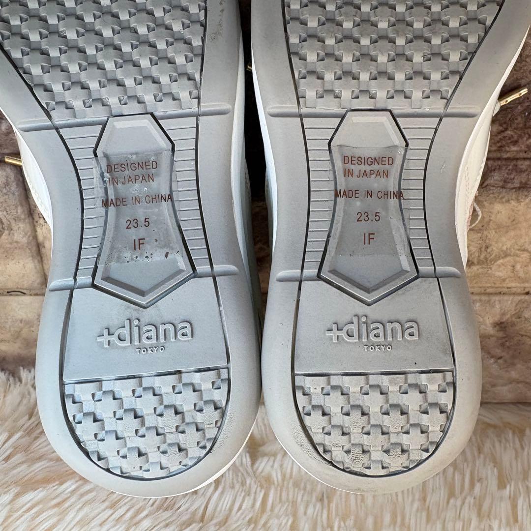 極美品　プラスダイアナ　【撥水加工】ニットコンビスニーカー 23.5cm