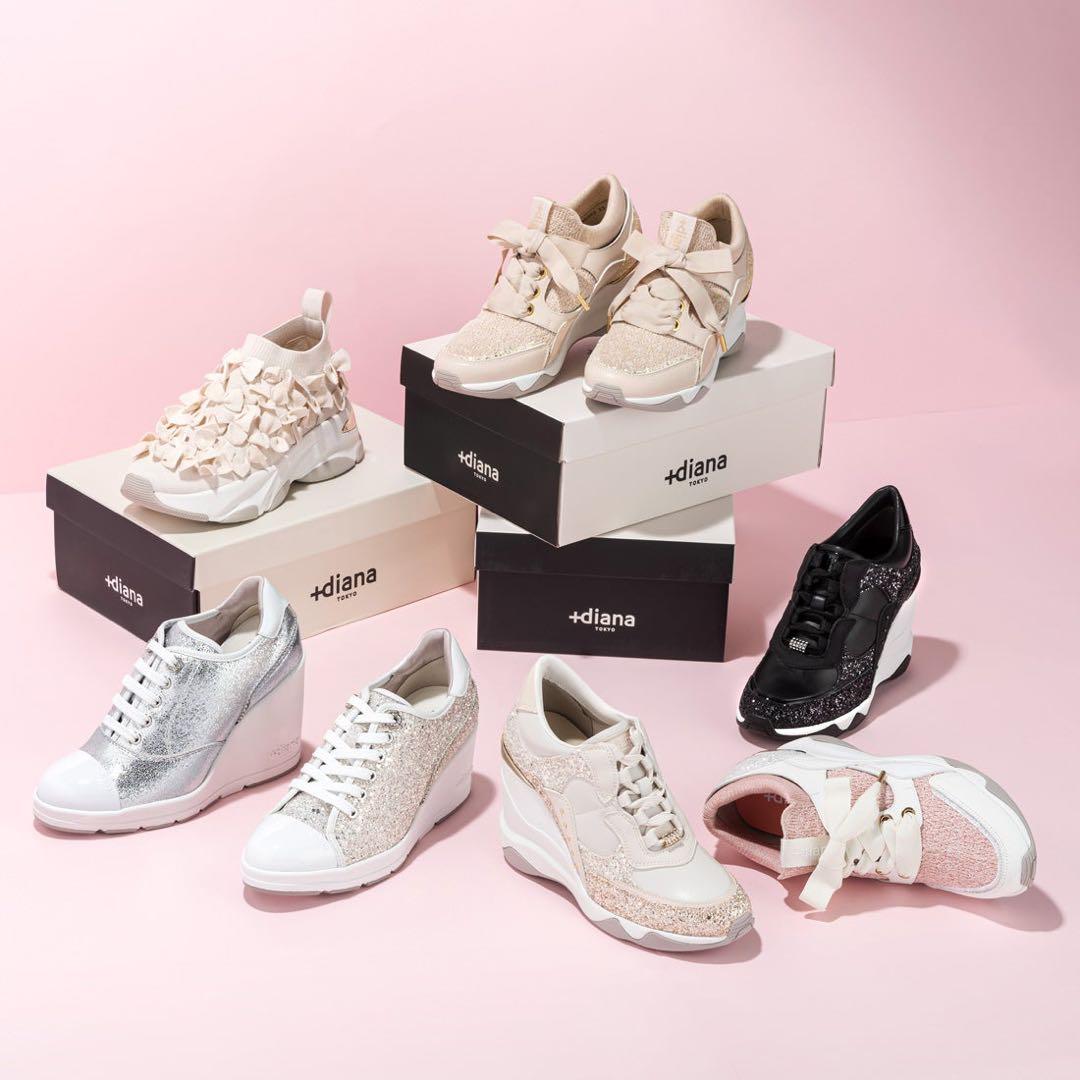 極美品　プラスダイアナ　【撥水加工】ニットコンビスニーカー 23.5cm