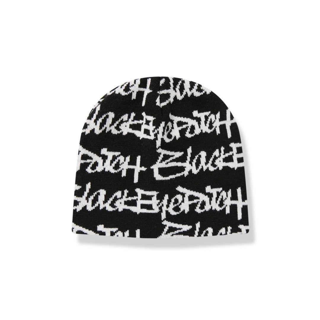 ブラックアイパッチ 総柄 新品 取扱注意 ビーニー Beanie 黒